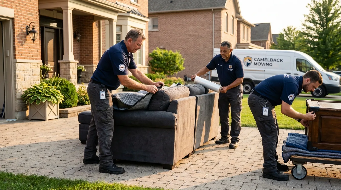 Large estate moving crew wrapping furniture in Boonville, IN